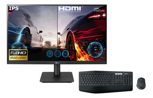 Monitor Gamer LG 24mp400 Fhd Amd Freesync Negro Combo Mk235