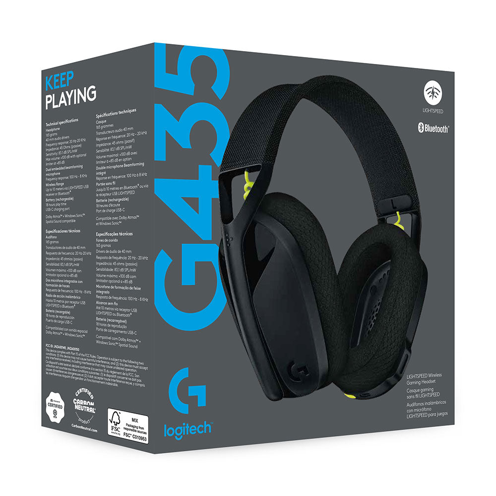 Diadema Gamer Logitech G435 Inalám LIGHTSPEED PS5 MAC PC